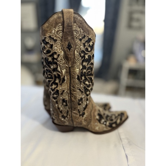 Western Equestrian Cowboy Boots Brown Embroidered Size 10 M MPN A 3569 - Picture 8 of 8